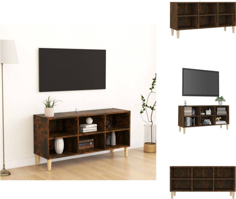 VidaXL Televisiemeubel 103.5 x 30 x 50 cm Gerookt eiken 6 vakken Met 4 poten Kast