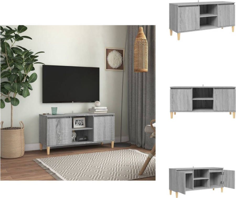 VidaXL Tv-meubel Tv-meubelen Stereokast Televisiemeubel Tv-meubel met houten poten 103 5x35x50 cm grijs sonoma eiken