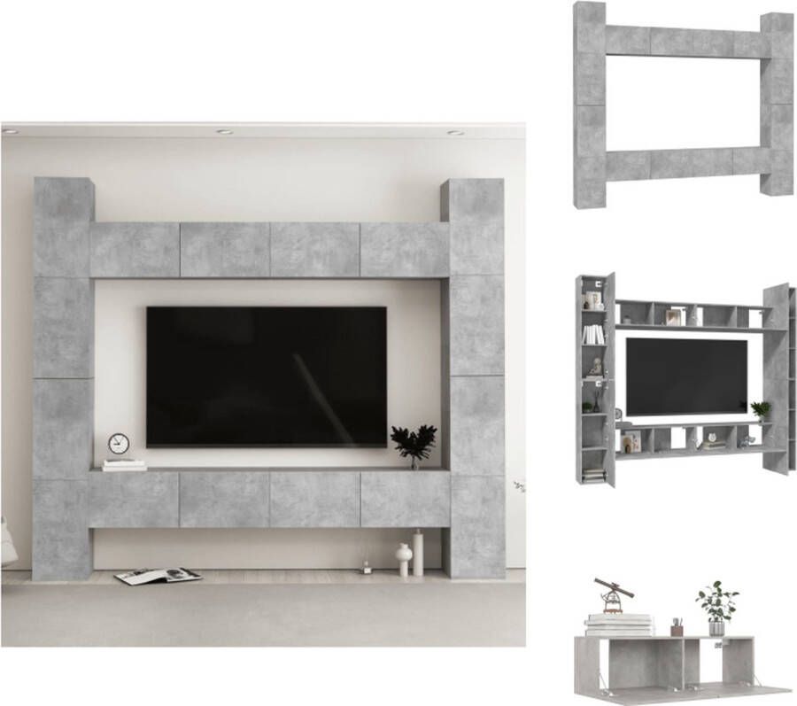 VidaXL Televisiemeubel Betongrijs 100 x 30 x 30 cm Trendy design Opbergruimte Eenvoudig te onderhouden Kast
