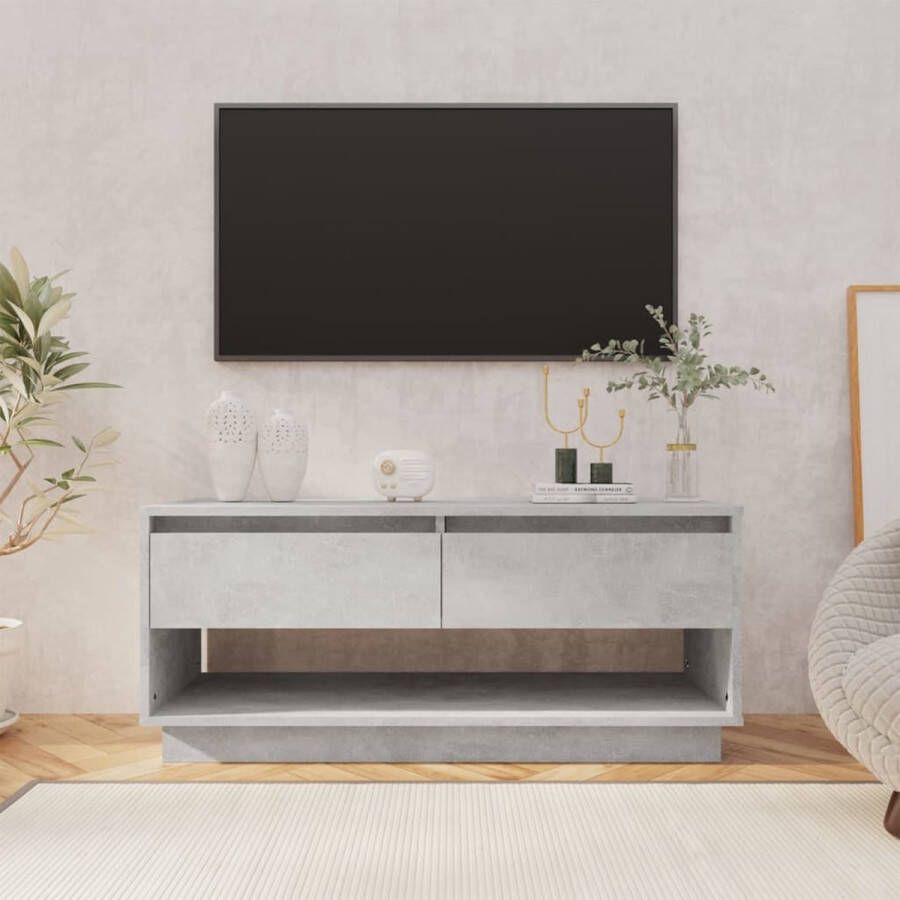 VidaXL Tv-kast Tv-kasten Tv-standaard Wandtafel Tv-meubel 102x41x44 cm bewerkt hout betongrijs - Foto 2