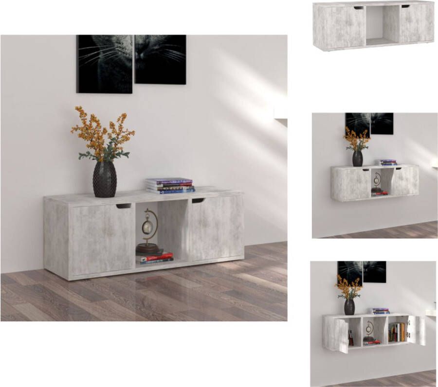 VidaXL Tv-meubel Tv-meubels Tv-meubelen Tv-meubilair Tv-meubel 88 5x27 5x30 5 cm bewerkt hout betongrijs
