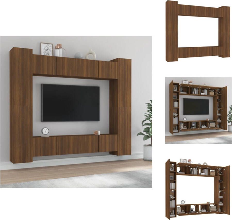 VidaXL Televisiemeubel Bruineiken 80 x 30 x 30 cm Set van 4 Kast