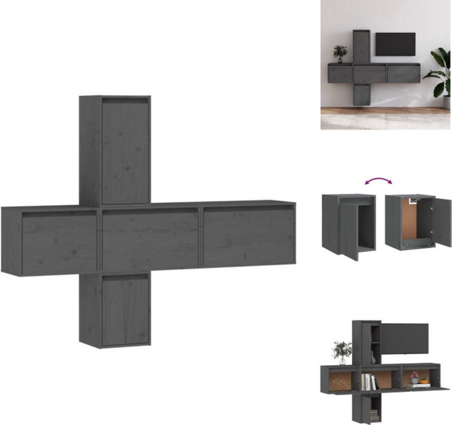 VidaXL Televisiemeubel Classic Hangkast 45 x 30 x 35 cm Grijs Kast