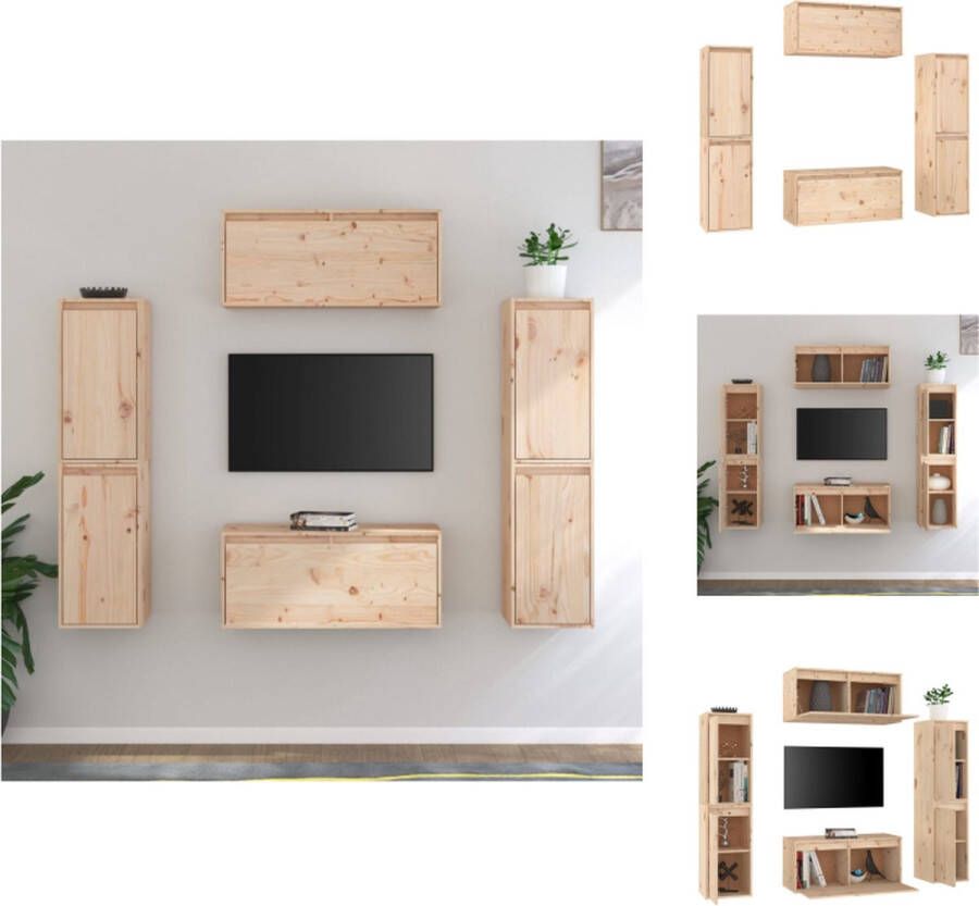 VidaXL Televisiemeubel Classic Kasten 30x30x60 cm 80x30x35 cm Massief grenenhout Kast