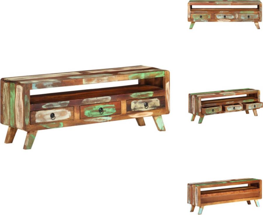 VidaXL Tv-meubel Tv-meubelen Tv Kast Opbergkast Tv-meubel 110x30x40 cm massief gerecycled hout meerkleurig