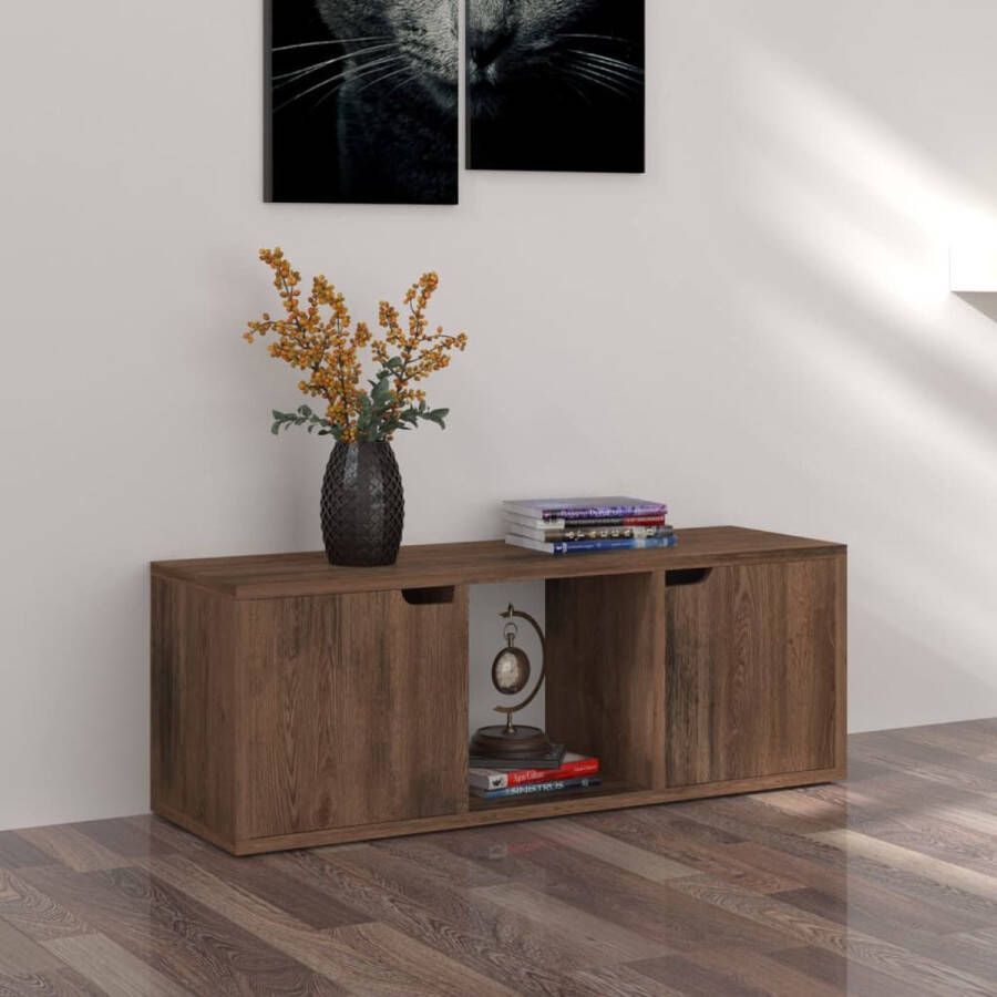 VidaXL Tv-meubel Tv-meubels Tv-meubelen Tv-meubilair Tv-meubel 88 5x27 5x30 5 cm bewerkt hout gerookt eikenkleurig