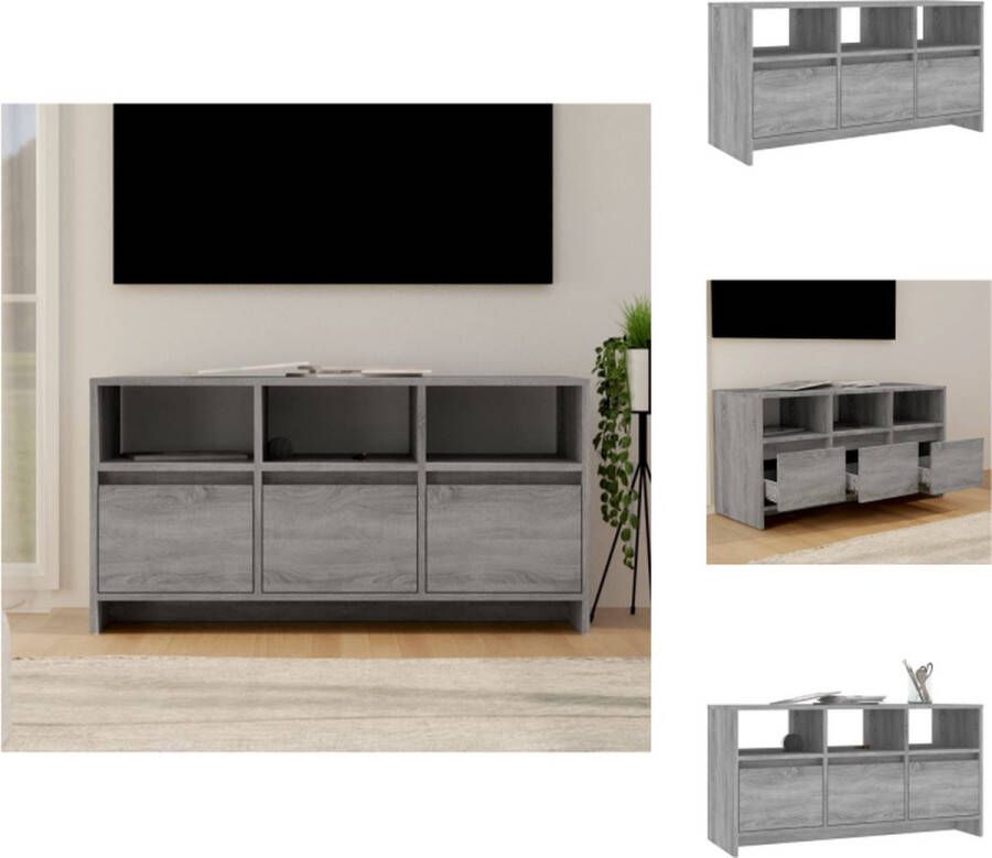 VidaXL Tv-kast Tv-kasten Tv-standaard Wandtafel Tv-meubel 102x37-5x52-5 cm spaanplaat grijs sonoma eikenkleurig