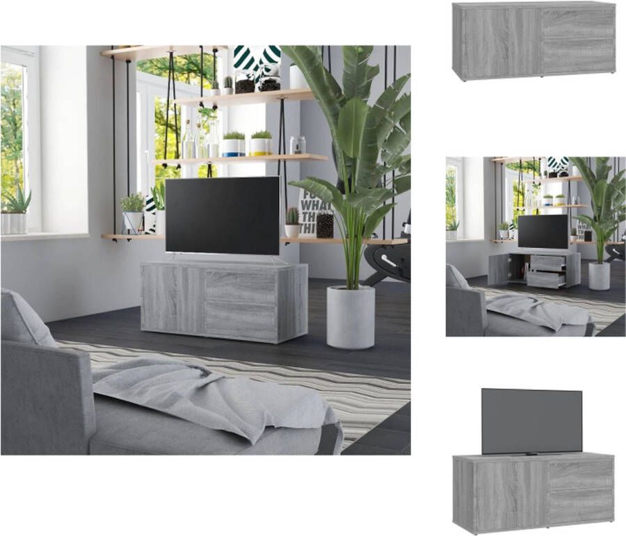 VidaXL Tv-kast Tv-kasten Tv-meubel Hifi-meubel Tv-meubel 80x34x36 cm bewerkt hout grijs sonoma eikenkleurig - Foto 3