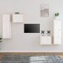 VidaXL Televisiemeubel Hangkast 45x30x35 cm 30x30x100 cm Massief grenenhout Wit Kast - Thumbnail 1