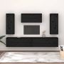VidaXL Televisiemeubel Hangkast 80x30x35cm Massief grenenhout Zwart Kast - Thumbnail 1