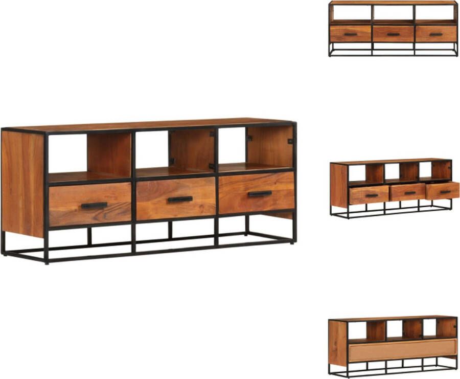 VidaXL Tv-meubel Tv-meubels Tv-meubelen Tv-meubilair Tv-meubel 110x30x45 cm massief acaciahout - Foto 2