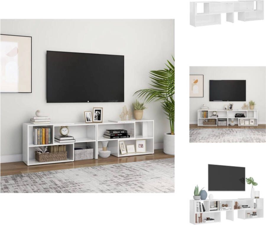 VidaXL Tv-meubel Tv-meubels Tv-kast Tv-kasten Tv-meubel 149x30x52 cm bewerkt hout hoogglans wit