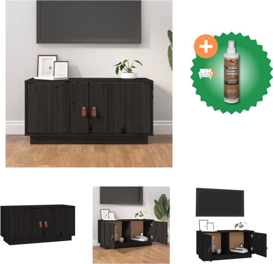 VidaXL Televisiemeubel Houten tv-kast Afmetingen- 80 x 34 x 40 cm Ken- Massief grenenhout Kast Inclusief Houtreiniger en verfrisser