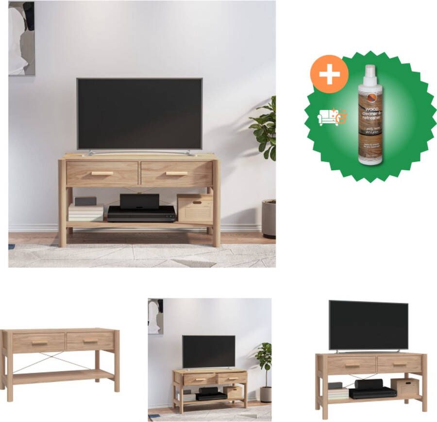 VidaXL Televisiemeubel Klassiek design Duurzaam bewerkt hout Stabiele houten poot Voldoende opbergruimte Stevig blad 82x38x45 cm Kast Inclusief Houtreiniger en verfrisser