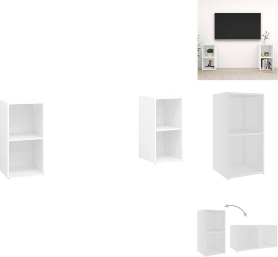 VidaXL Televisiemeubel Klassiek Wit 72 x 35 x 36.5 cm Kast