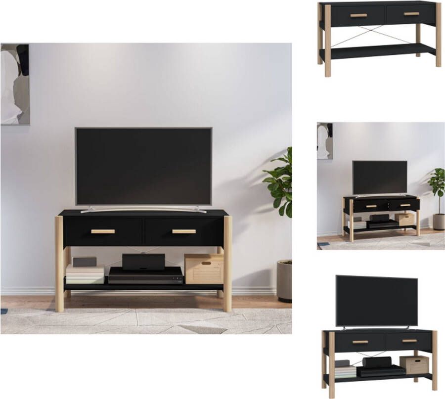 VidaXL Tv-kast Tv-kasten Tv-meubel Met LED-verlichting Tv-meubel 82x38x45 cm bewerkt hout zwart