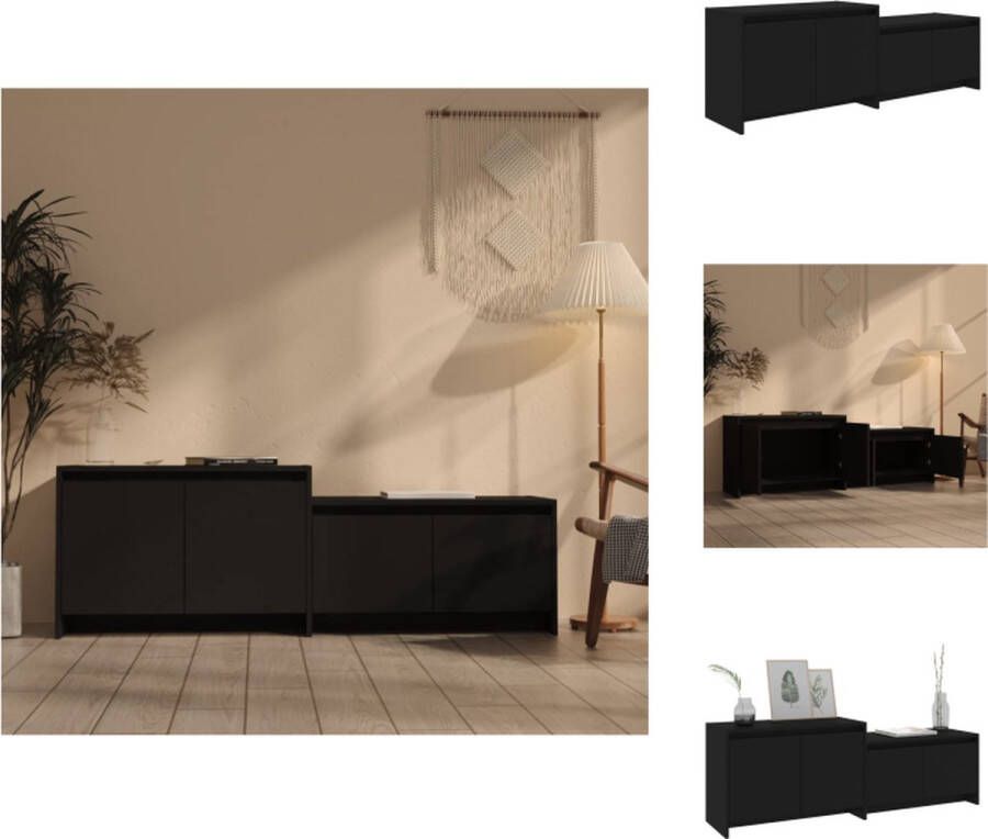 VidaXL Tv-kast Tv-kasten Tv-standaard Wandtafel Tv-meubel 146 5x35x50 cm bewerkt hout zwart