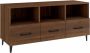 VidaXL Televisiemeubel Modern Bruineiken Bewerkt Hout 102 x 35 x 50 cm Stevig en ruimtelijk Kast - Thumbnail 1