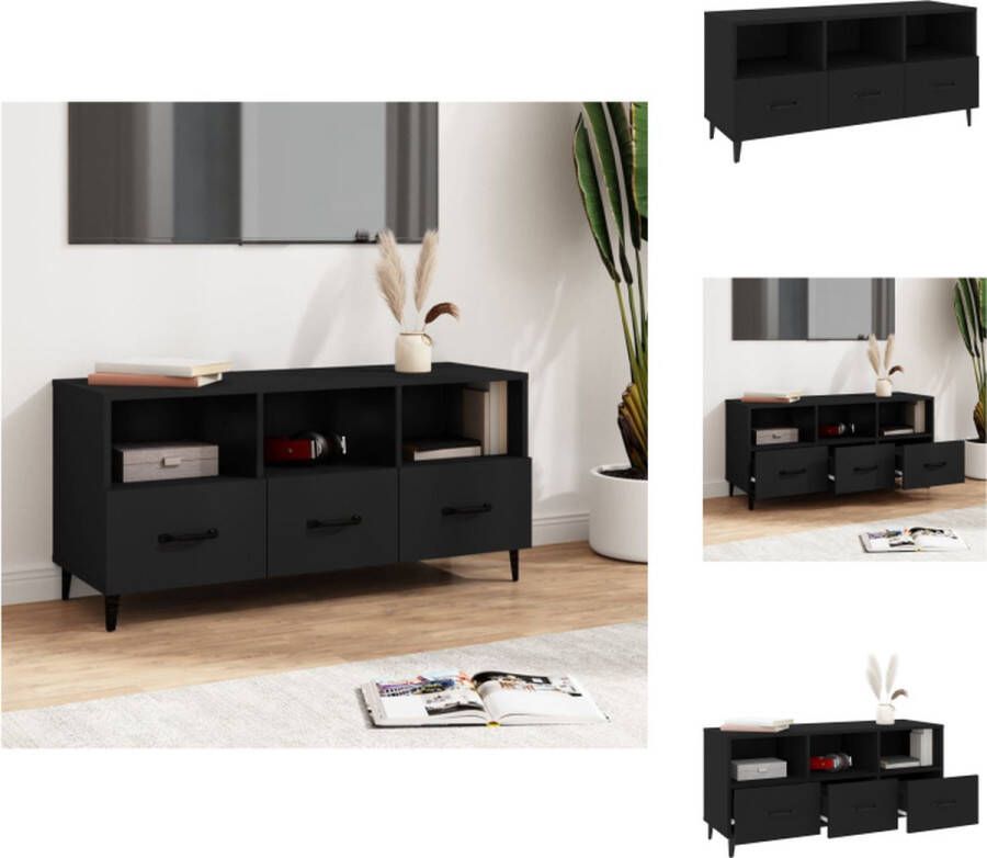 VidaXL Televisiemeubel Moderne Media-kast 102 x 35 x 50 cm zwart Kast