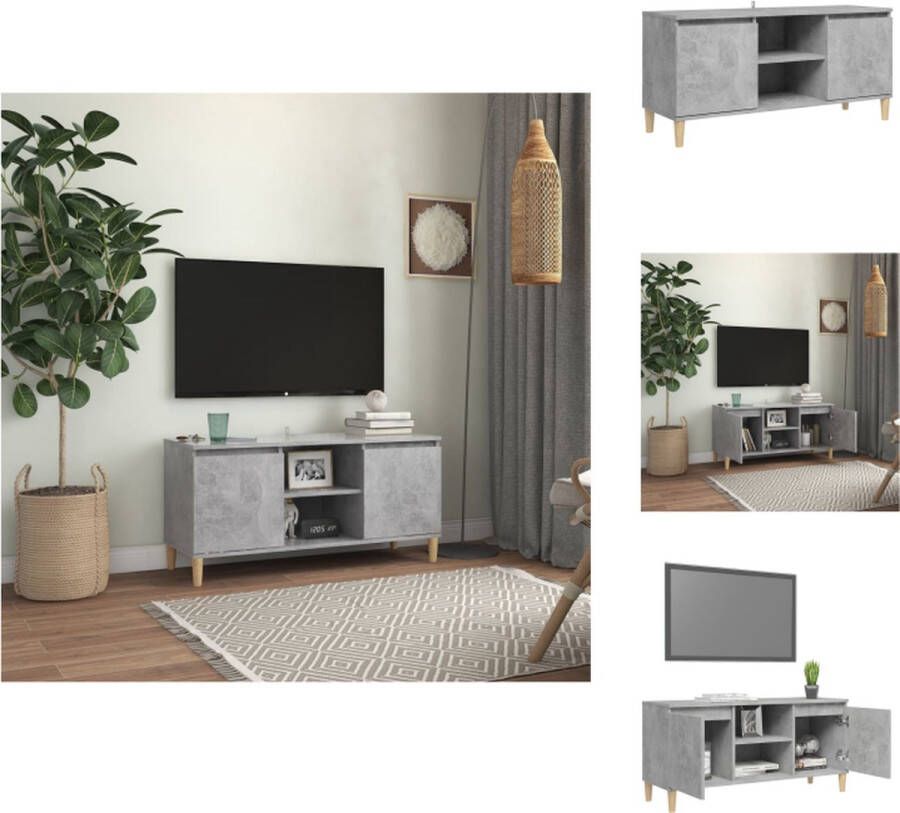 VidaXL Televisiemeubel Nord Betongrijs 103.5 x 35 x 50 cm Met 4 houten poten Kast