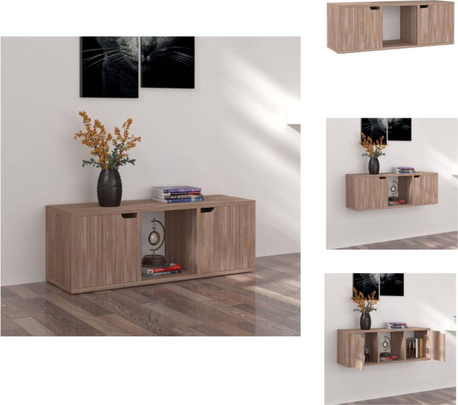 VidaXL Televisiemeubel s Televisiekast 88.5 x 27.5 x 30.5 cm Grijs Sonoma Eiken Montage vereist Kast