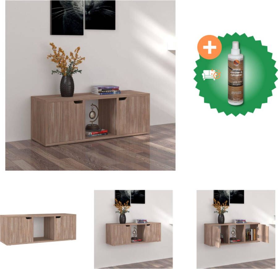 VidaXL Televisiemeubel s Televisiekast 88.5 x 27.5 x 30.5 cm Grijs Sonoma Eiken Montage vereist Kast Inclusief Houtreiniger en verfrisser