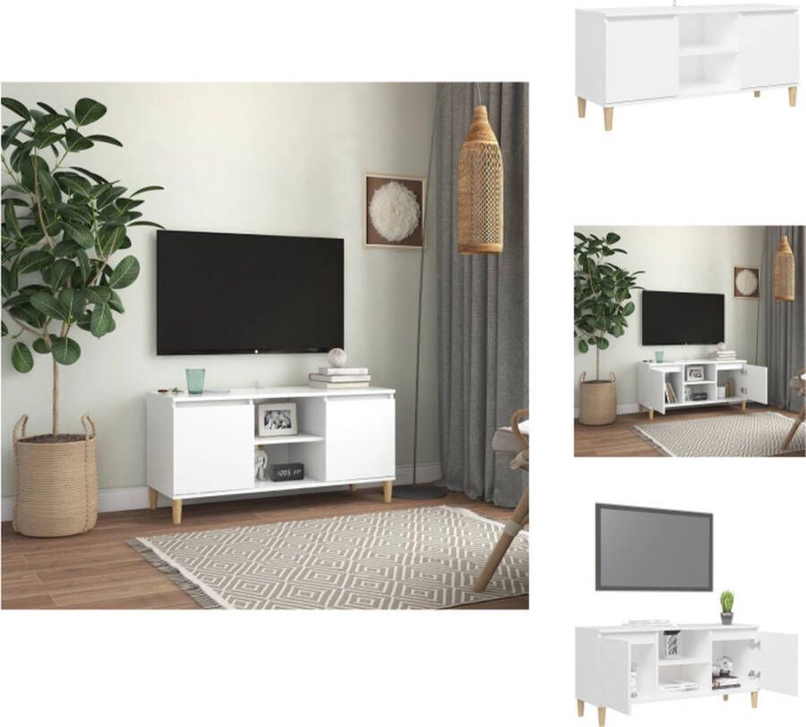 VidaXL Televisiemeubel Scandinavische Charme 103.5 x 35 x 50 cm Wit Kast