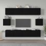 VidaXL Televisiemeubel Set 80 x 30 x 30 cm 30.5 x 30 x 30 cm Zwart Bewerkt hout Kast - Thumbnail 1