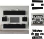 VidaXL Televisiemeubel Set 80 x 30 x 30 cm 30.5 x 30 x 30 cm Zwart Bewerkt hout Kast - Thumbnail 2