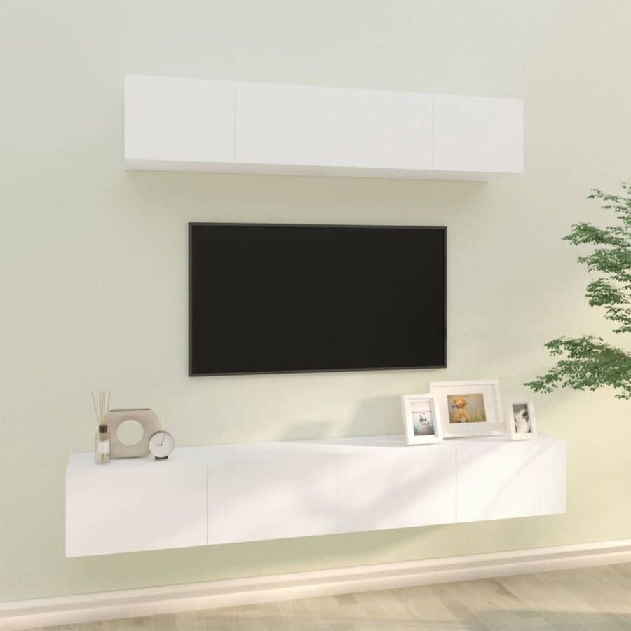 VidaXL Televisiemeubel Set Wit 60 x 30 x 30 cm 80 x 30 x 30 cm Kast