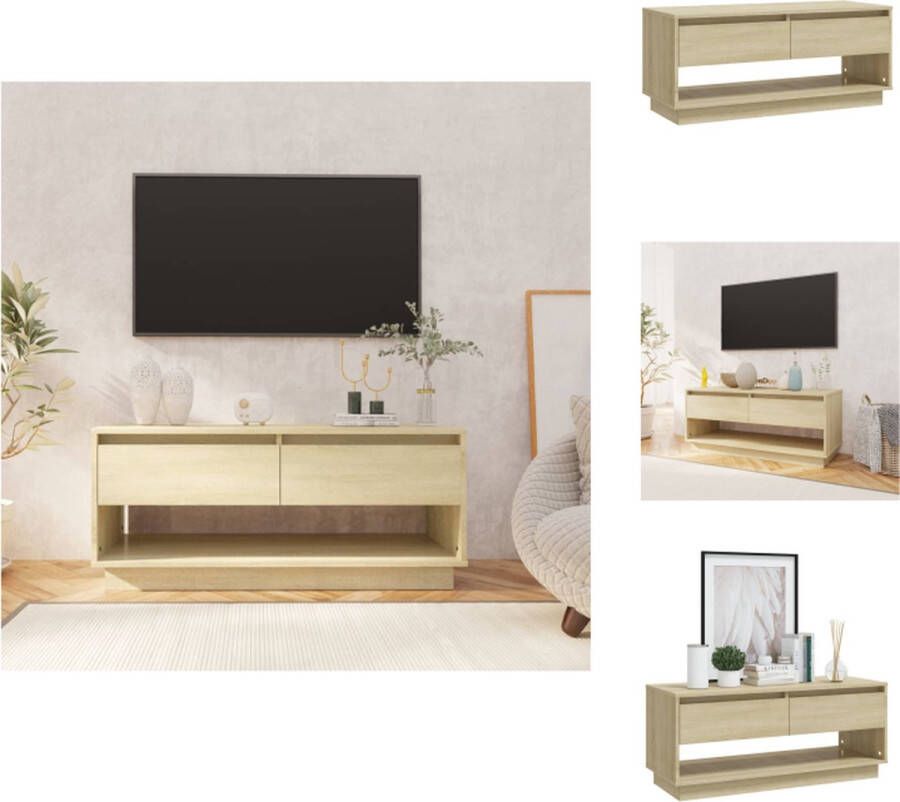 VidaXL Tv-kast Tv-kasten Tv-standaard Wandtafel Tv-meubel 102x41x44 cm bewerkt hout sonoma eikenkleurig