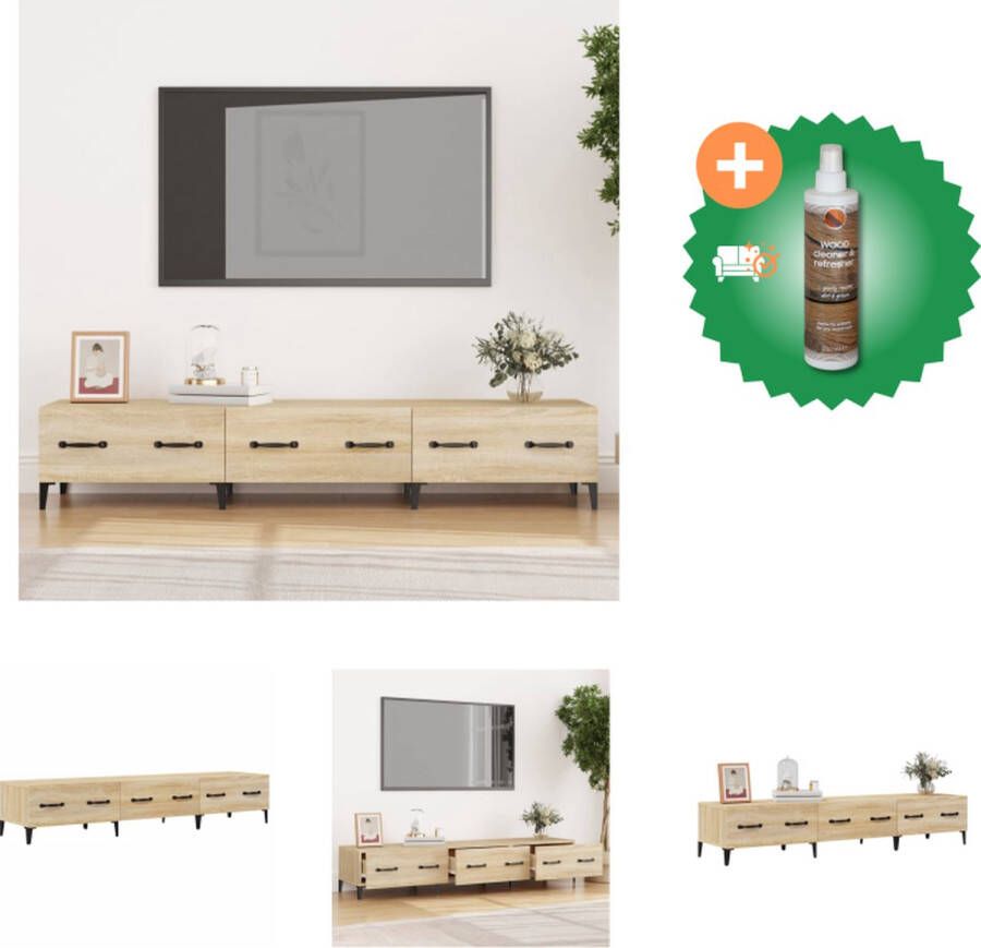 VidaXL Televisiemeubel Sonoma Eiken Moderne Media-kast 150 x 34.5 x 30 cm Stevig Voldoende opbergruimte Kast Inclusief Houtreiniger en verfrisser
