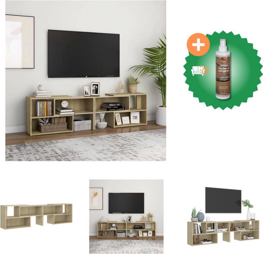 VidaXL Televisiemeubel Spaanplaat 149 x 30 x 52 cm Sonoma eiken Kast Inclusief Houtreiniger en verfrisser