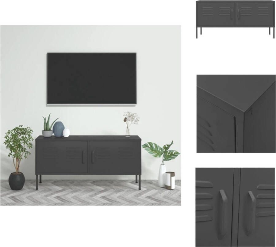 VidaXL Tv-meubelset Tv-meubelsets Tv Meubelset Tv Meubelsets Tv-meubel 105x35x50 cm staal antracietkleurig - Foto 2