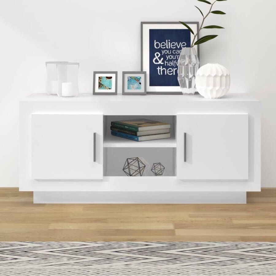 VidaXL Televisiemeubel Stereokast 102 x 35 x 45 cm Wit Kast