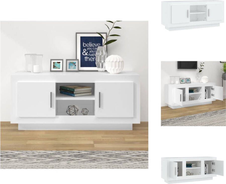 vidaXL Televisiemeubel Stereokast 102 x 35 x 45 cm Wit Kast