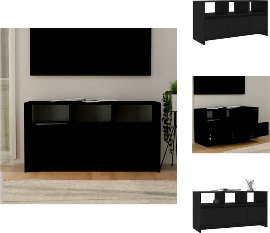VidaXL Televisiemeubel Stereokast 102 x 37.5 x 52.5 cm Zwart Kast
