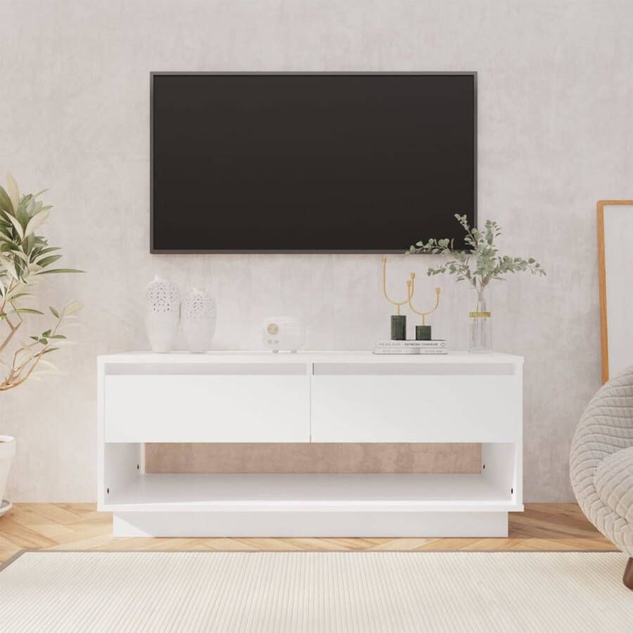 VidaXL Televisiemeubel Stereokast 102 x 41 x 44 cm Wit Kast