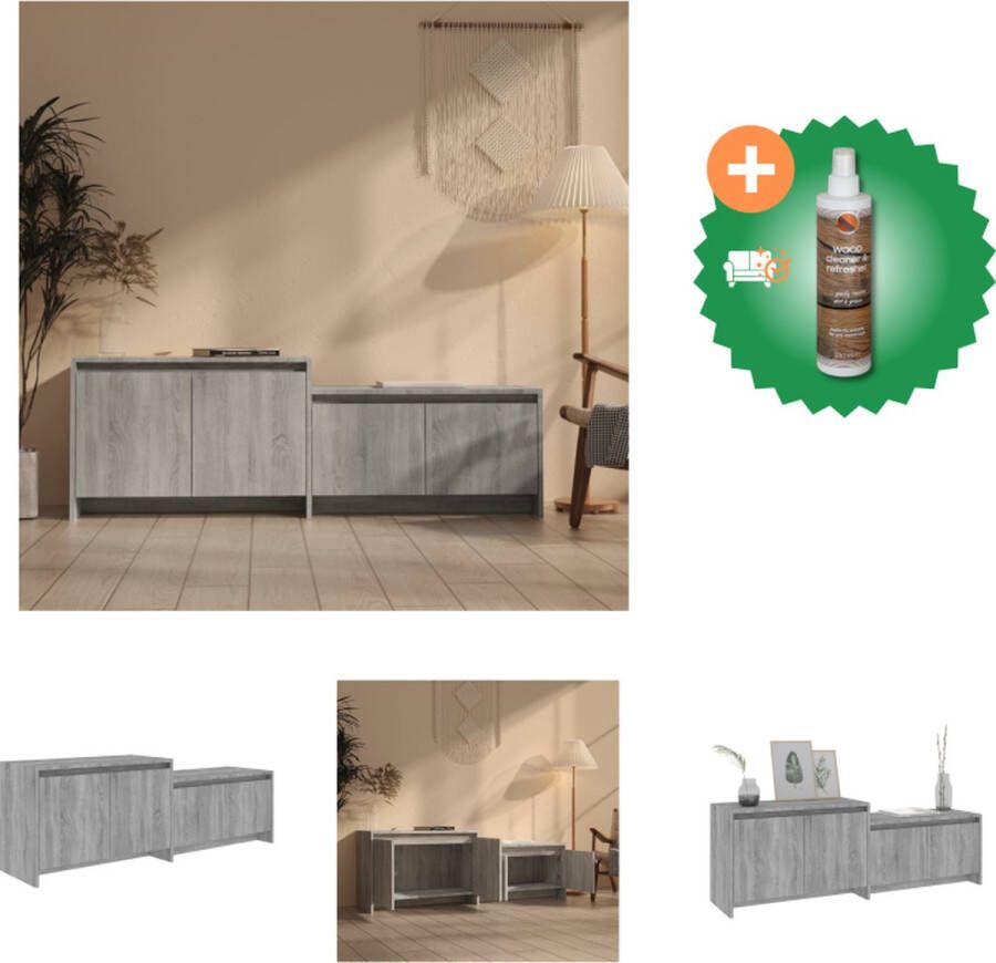 VidaXL vidaL Tv-meubel 146-5x35x50 cm spaanplaat grijs sonoma eikenkleurig Kast Inclusief Houtreiniger en verfrisser