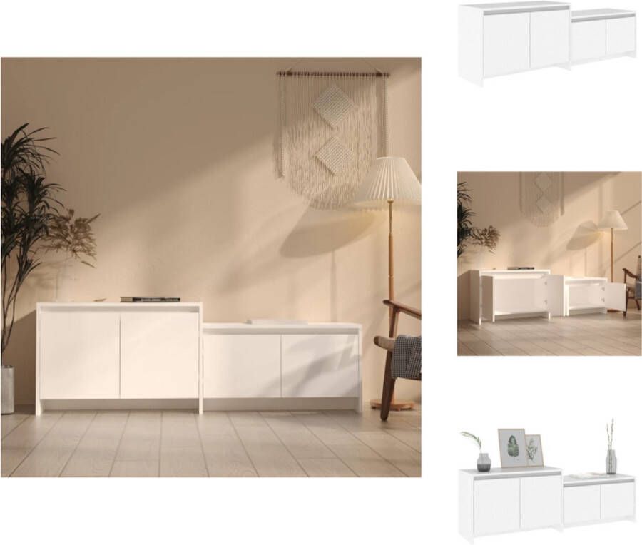 vidaXL Televisiemeubel Stereokast 146.5 x 35 x 50 cm wit spaanplaat Kast