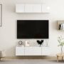 VidaXL Televisiemeubel Stereokast Hoogglans wit 60 x 30 x 30 cm Kast - Thumbnail 2