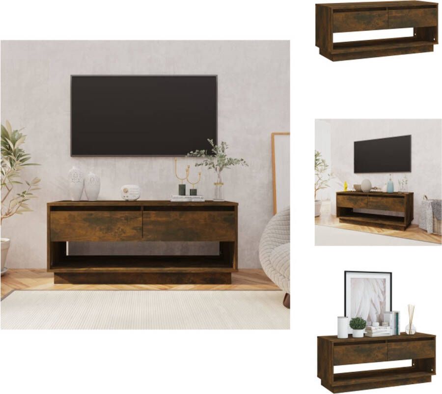 VidaXL Tv-kast Tv-kasten Tv-standaard Wandtafel Tv-meubel 102x41x44 cm bewerkt hout gerookt eikenkleurig