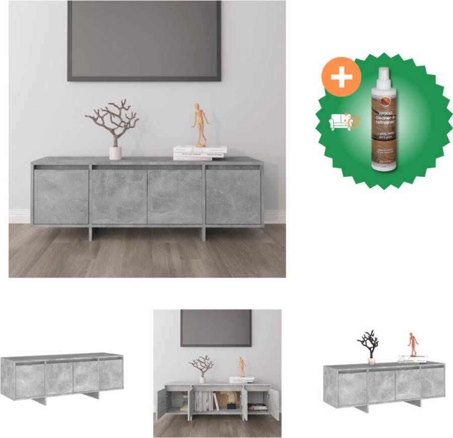 VidaXL Televisiemeubel TV-kast 120 x 30 x 40.5 cm Betongrijs Kast Inclusief Houtreiniger en verfrisser
