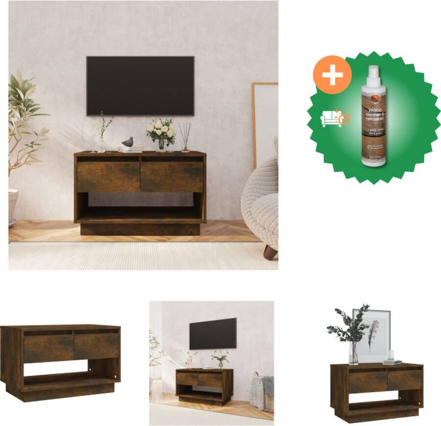 VidaXL Tv-meubel 70x41x44 cm spaanplaat gerookt eikenkleurig Kast Inclusief Houtreiniger en verfrisser