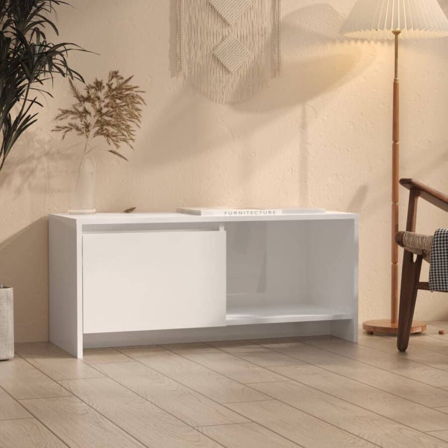 VidaXL Televisiemeubel TV-kast 90 x 35 x 40 cm hoogglans wit Kast