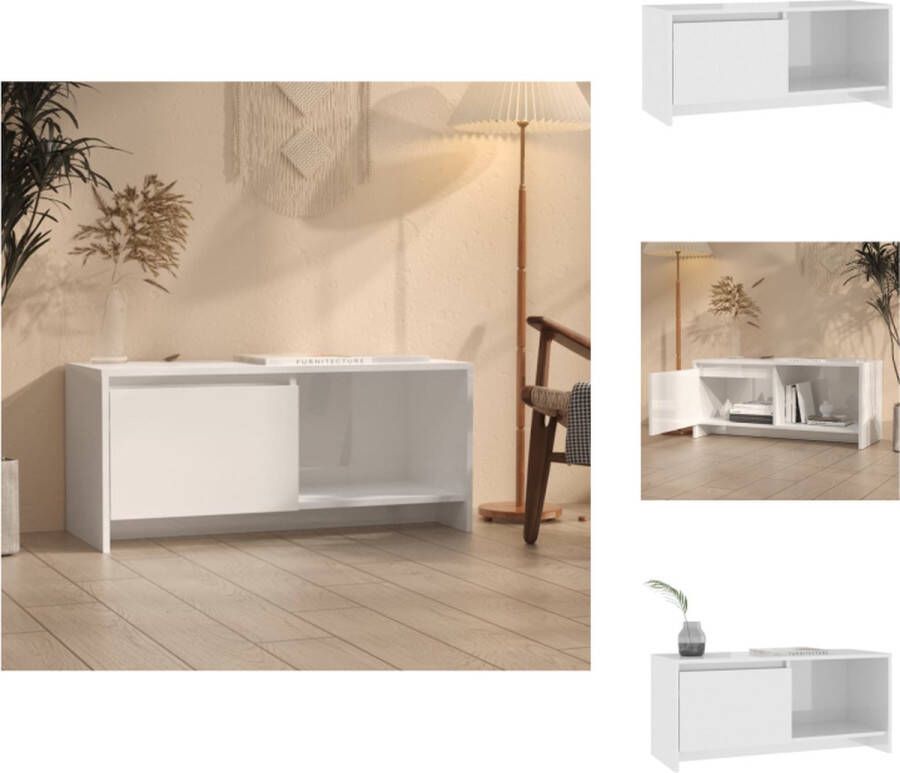 vidaXL Televisiemeubel TV-kast 90 x 35 x 40 cm hoogglans wit Kast