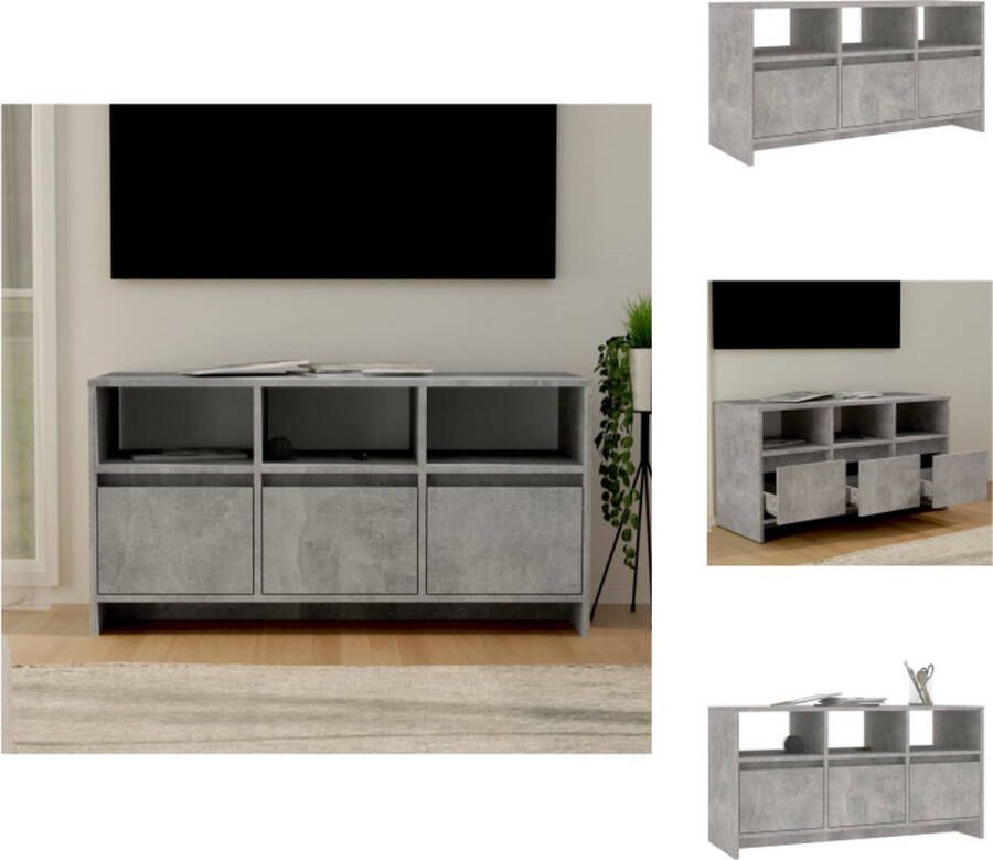 VidaXL televisiemeubel tv-kast Afmetingen- 102 x 37.5 x 52.5 cm Ken- stabiel en duurzaam Kleur- betongrijs Materiaal- spaanplaat Kast