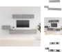VidaXL Televisiemeubel tv-kasten grijs sonoma eiken set van 1x 60x30x30cm 2x 100x30x30cm en 2x 80x30x30cm Kast - Thumbnail 2