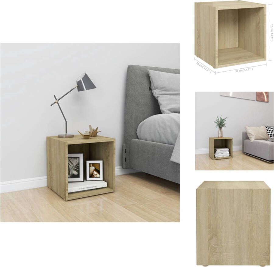 VidaXL Tv-kast Tv-kasten Televisiekast Televisiekasten Tv-meubel 37x35x37 cm bewerkt hout sonoma eikenkleurig