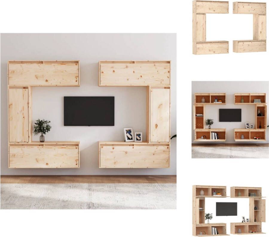 VidaXL Televisiemeubel Vintage Massief Grenenhout 100 x 30 x 35 cm Montage vereist Kast